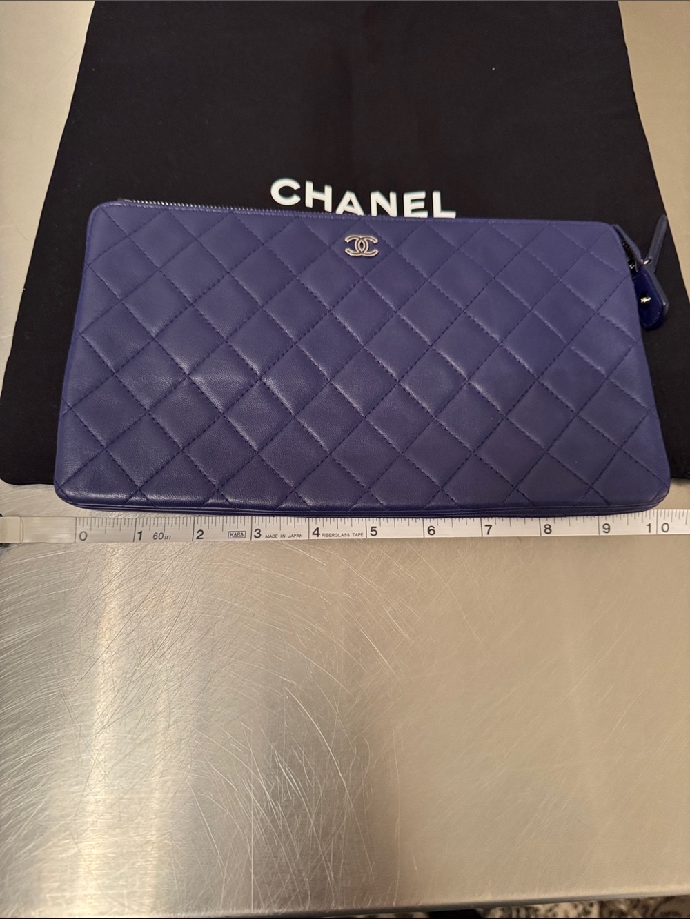 CHANEL Quilted Lambskin Clutch with Chain Pouch - Deep Blue - Picture 11 of 14